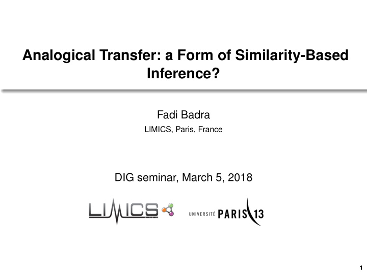 analogical transfer a form of similarity based inference