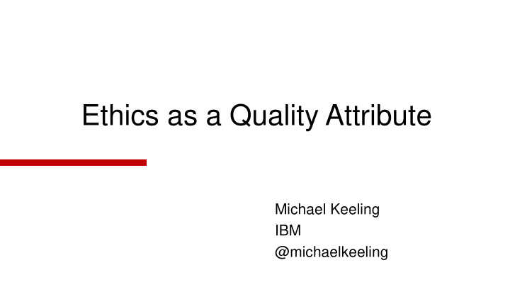 ethics as a quality attribute