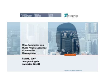 How Ontologies and  Rules Help to Advance  Automobile  Development