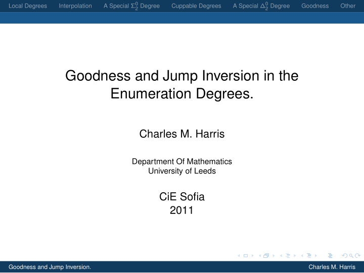 goodness and jump inversion in the enumeration degrees