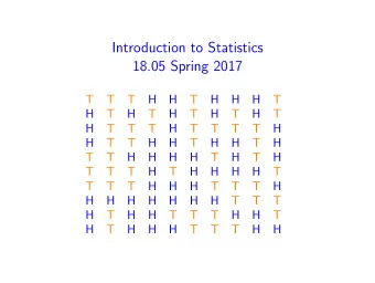 Introduction to Statistics  18.05 Spring 2017  T  T  T  H  H  T  H  H  H  T  H  T  H  T  H  T  H  T