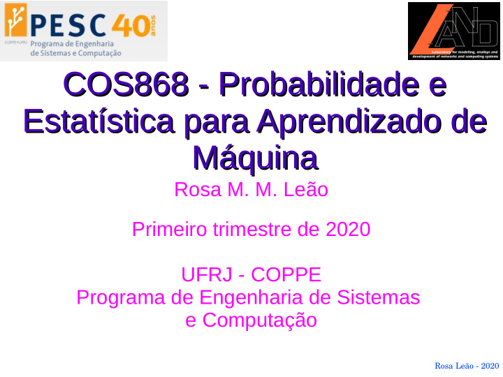 cos868 probabilidade e cos868 probabilidade e estat stica