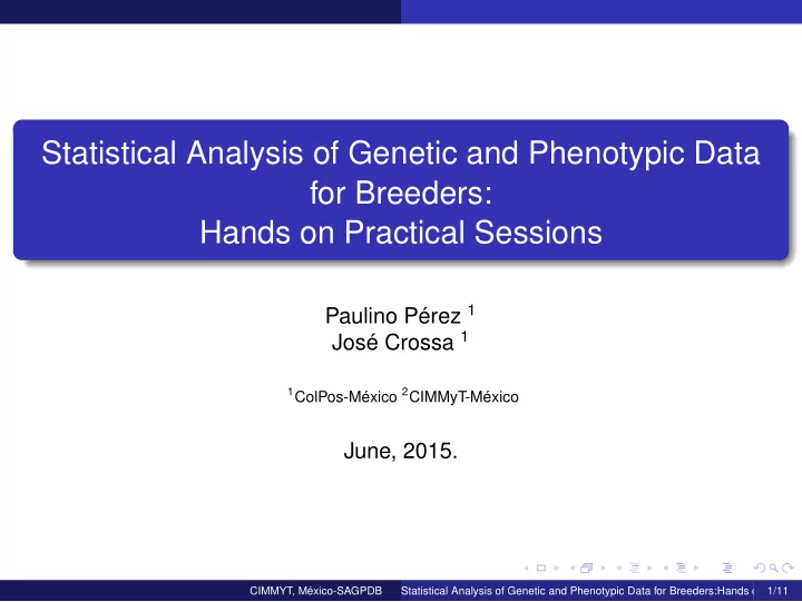 statistical analysis of genetic and phenotypic data for