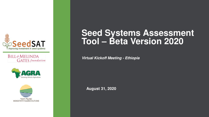 seed systems assessment tool beta version 2020