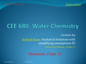 (Benjamin, Chapt. 3)  David Reckhow  CEE 680  #9  1  In-class Practice  Other UNISA students: