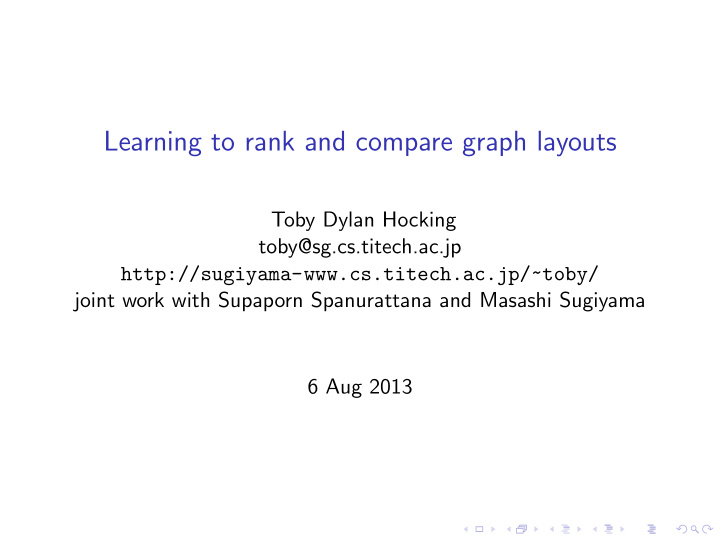 learning to rank and compare graph layouts