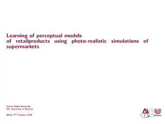 Learning of perceptual models  of  retailproducts  using  photo-realistic  simulations  of