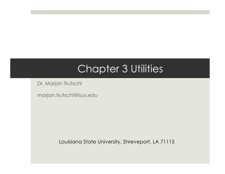 chapter 3 utilities