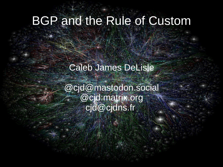 bgp and the rule of custom