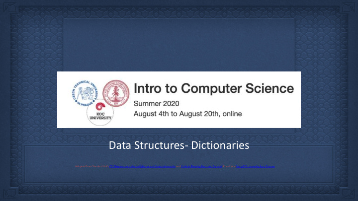 data structures dictionaries