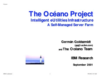 The Ocano Project  The Ocano Project  Intelligent eUtilities Infrastructure  Intelligent