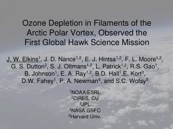 Ozone Depletion in Filaments of the  Arctic Polar Vortex, Observed the  First Global Hawk Science