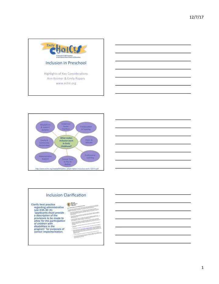 inclusion in preschool