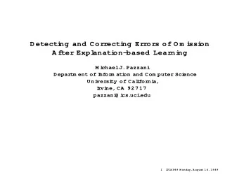 D etecti  ng  and  Correcti  ng  Errors  of  O m i  ssi  on  A fter  Expl  anati  on-based  Learni