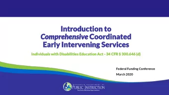 Early I  Early Interv  ntervening  ening Service  Services  Individual  Individ  als wit  with  h