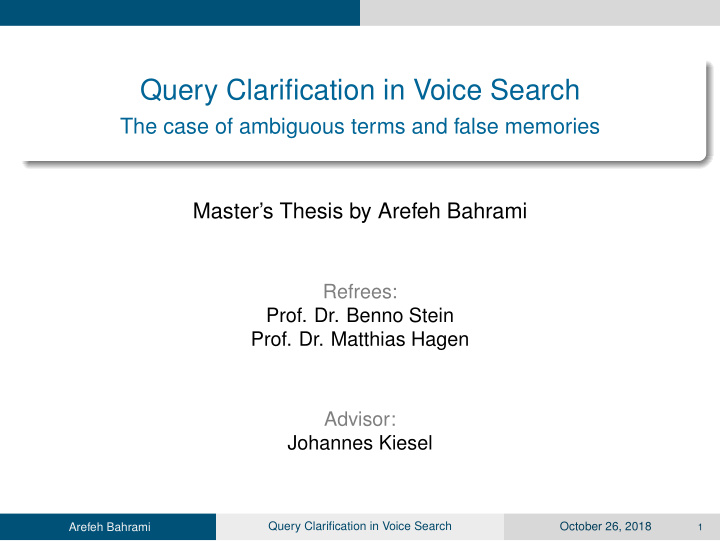 query clarification in voice search