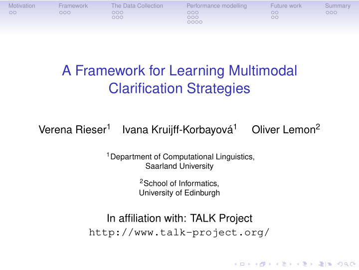 a framework for learning multimodal clarification