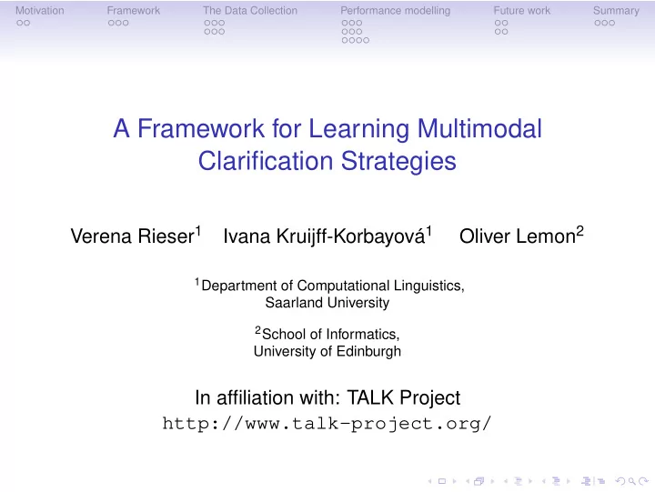 a framework for learning multimodal clarification