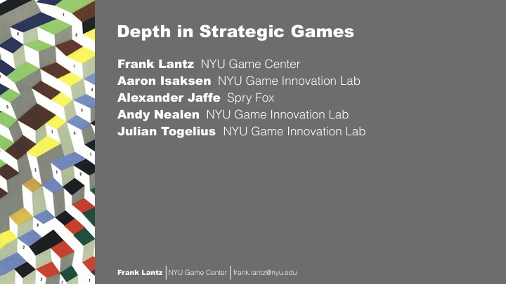 depth in strategic games