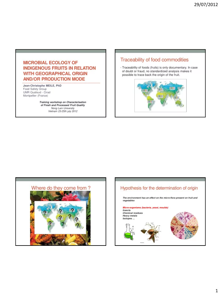 isotopes 1 29 07 2012 analyses in food microbial ecology