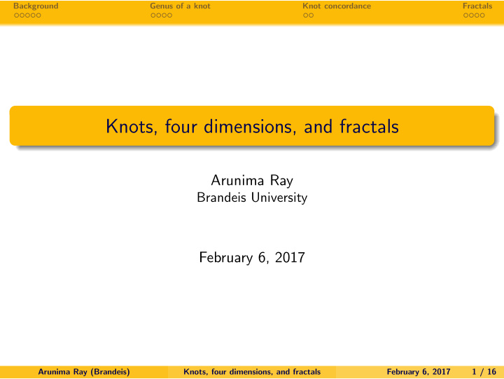 knots four dimensions and fractals