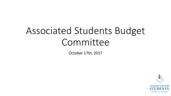 Committee  October 17th, 2017  Attendance  AS Finance Chair: Johnny Chinchilla  AS