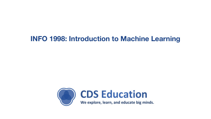 info 1998 introduction to machine learning lecture 9
