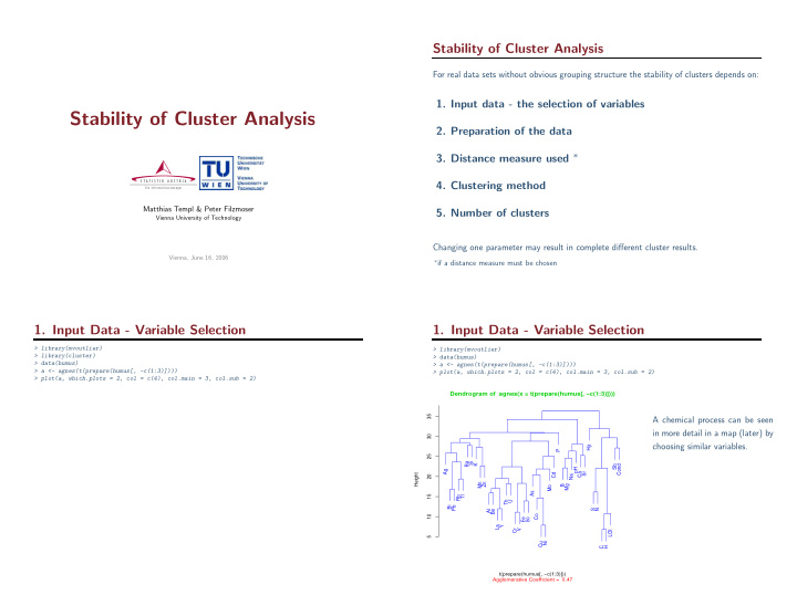 stability of cluster analysis