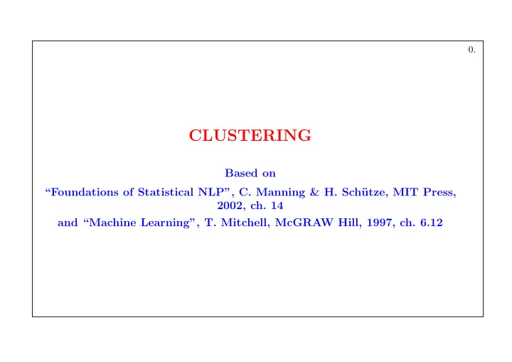 clustering