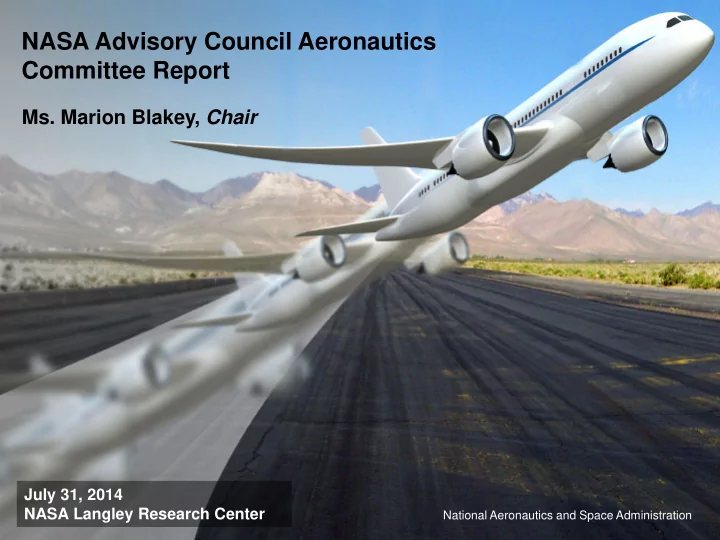 nasa advisory council aeronautics committee report
