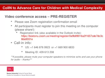 All participants must register to join this meeting on the computer  (please share!):