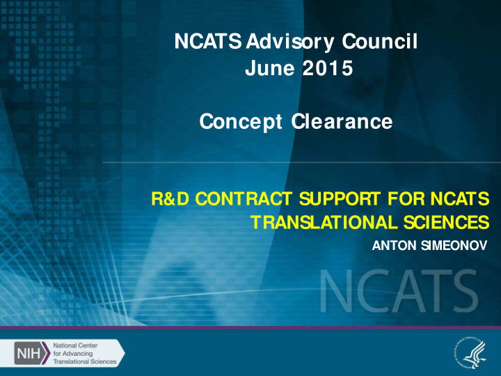 ncats advisory council june 2015 concept clearance