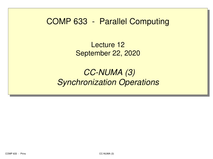 comp 633 parallel computing