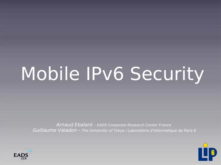 mobile ipv6 security