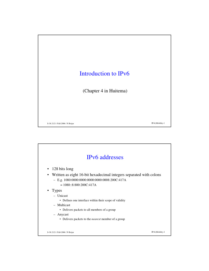 introduction to ipv6