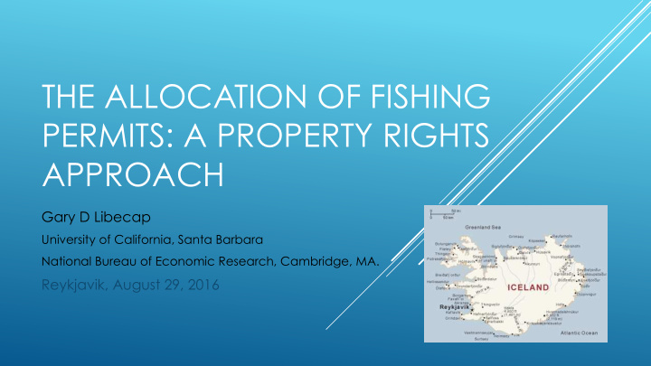 the allocation of fishing permits a property rights
