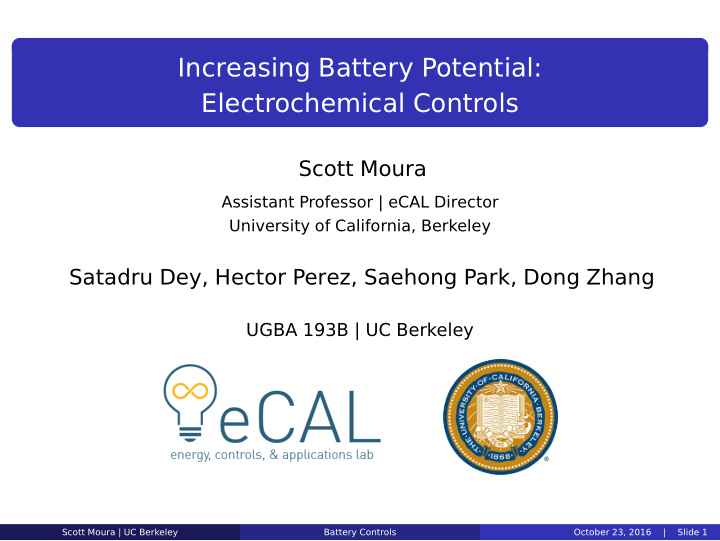 increasing battery potential electrochemical controls