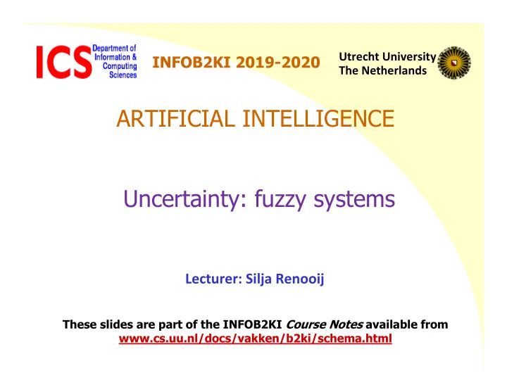 artificial intelligence uncertainty fuzzy systems