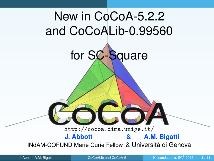 new in cocoa 5 2 2 and cocoalib 0 99560 for sc square