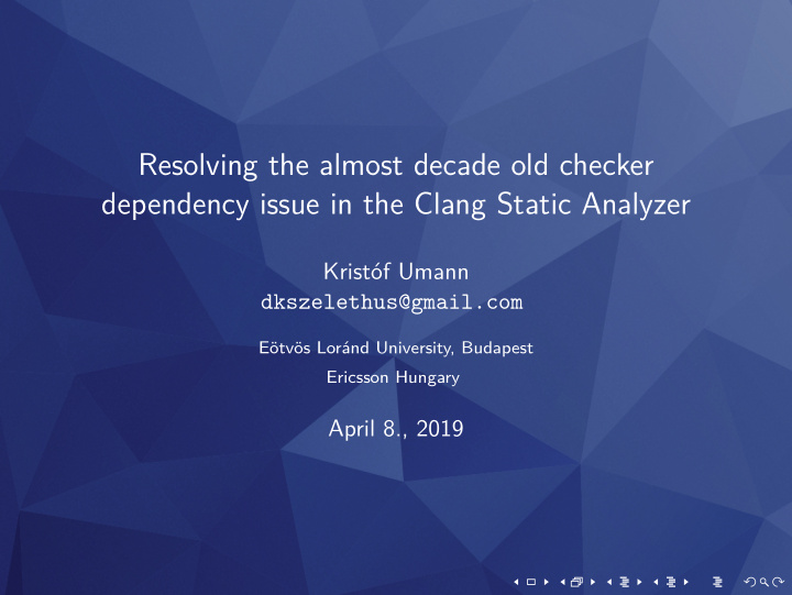 resolving the almost decade old checker dependency issue