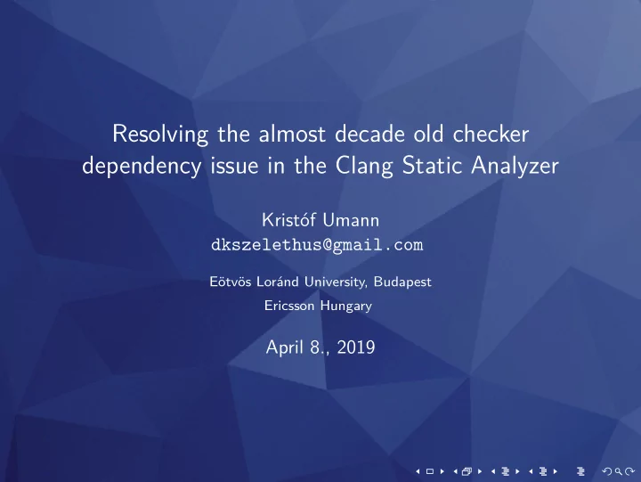 resolving the almost decade old checker dependency issue