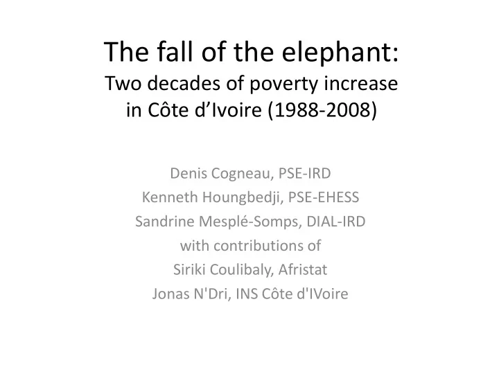 the fall of the elephant