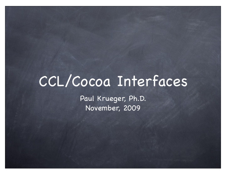 ccl cocoa interfaces