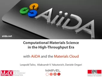 aiida.net  Computational Materials Science in the High-Throughput Era   with AiiDA and the