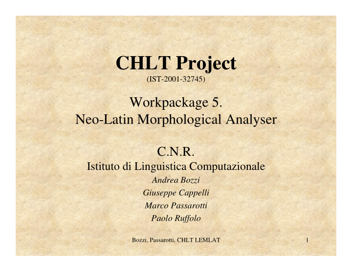 chlt project