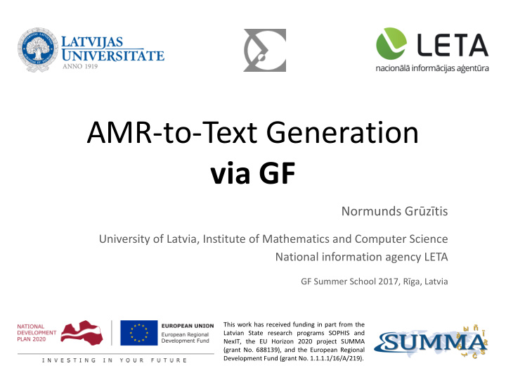 amr to text generation via gf