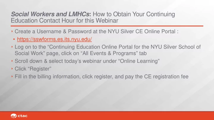 social workers and lmhcs how to obtain your continuing