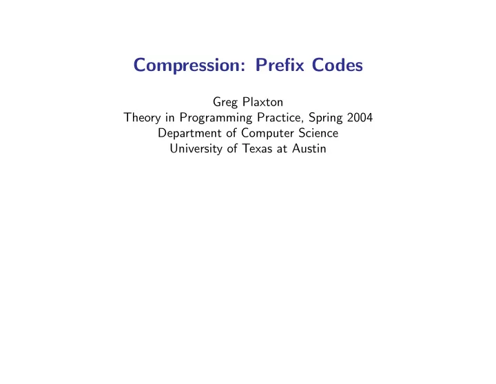 compression prefix codes
