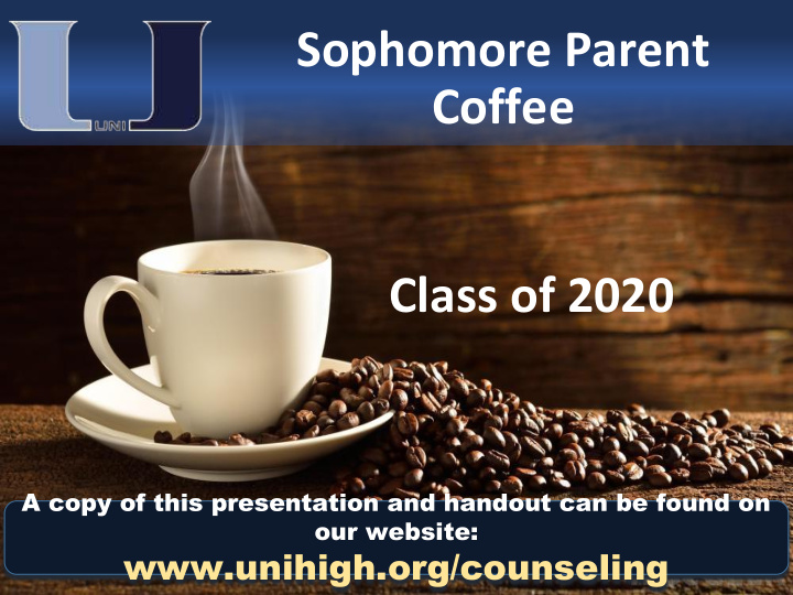 sophomore parent coffee class of 2020