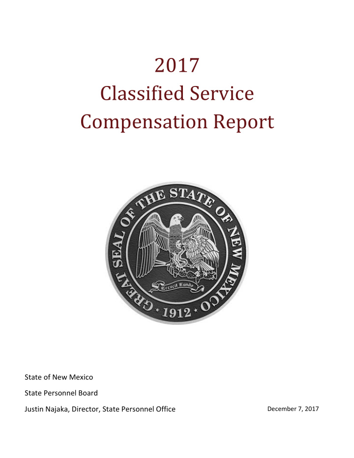 2017 classified service compensation report